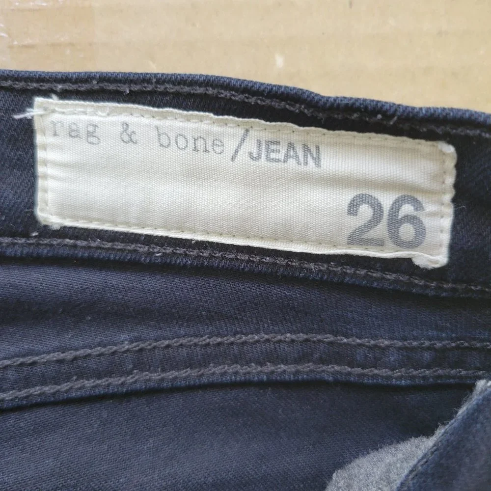 30. Rag & Bone Women Black Midrise Skinny Ankle Denim Jeans Size 26